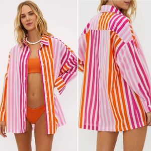 Beach Riot Alexa Top Sunset Stripe Shirt
